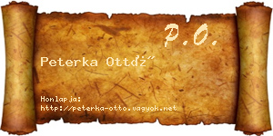 Peterka Ottó névjegykártya